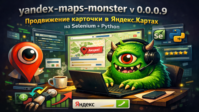 Yandex-Maps-Monster - продвижение карточки в Яндекс Картах